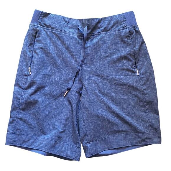 CALIA Shorts Women's Small Blue Woven Bermuda Crosshatch Print Pull On Workout - Picture 1 of 4
